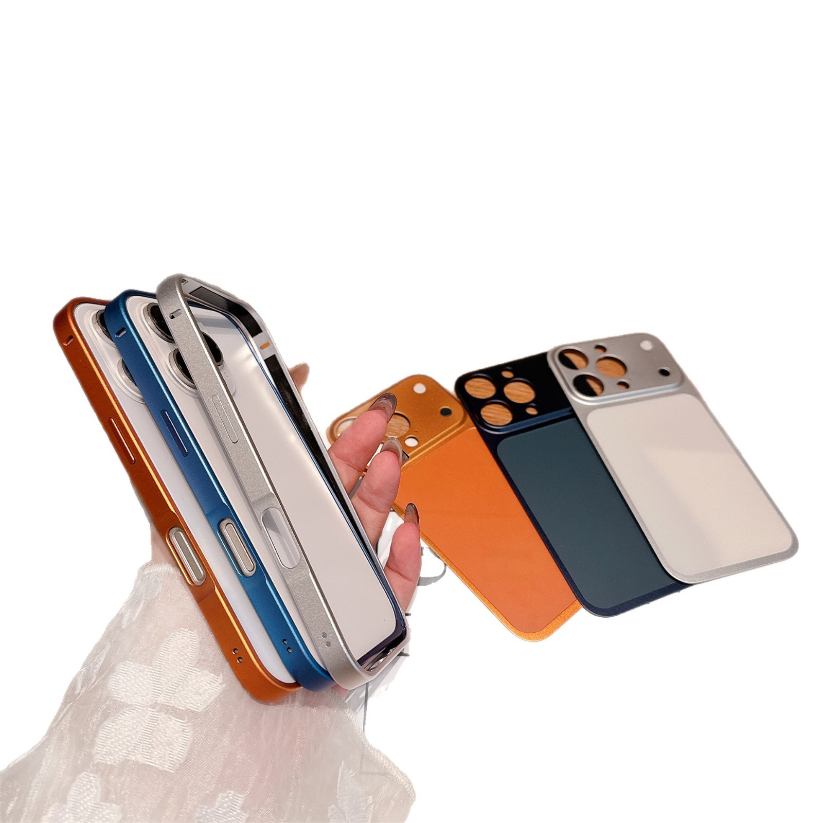 Carcasa pentru iPhone 16 Pro, Flippy, 17inch, Capac spate Unibody, Mat, Argintiu