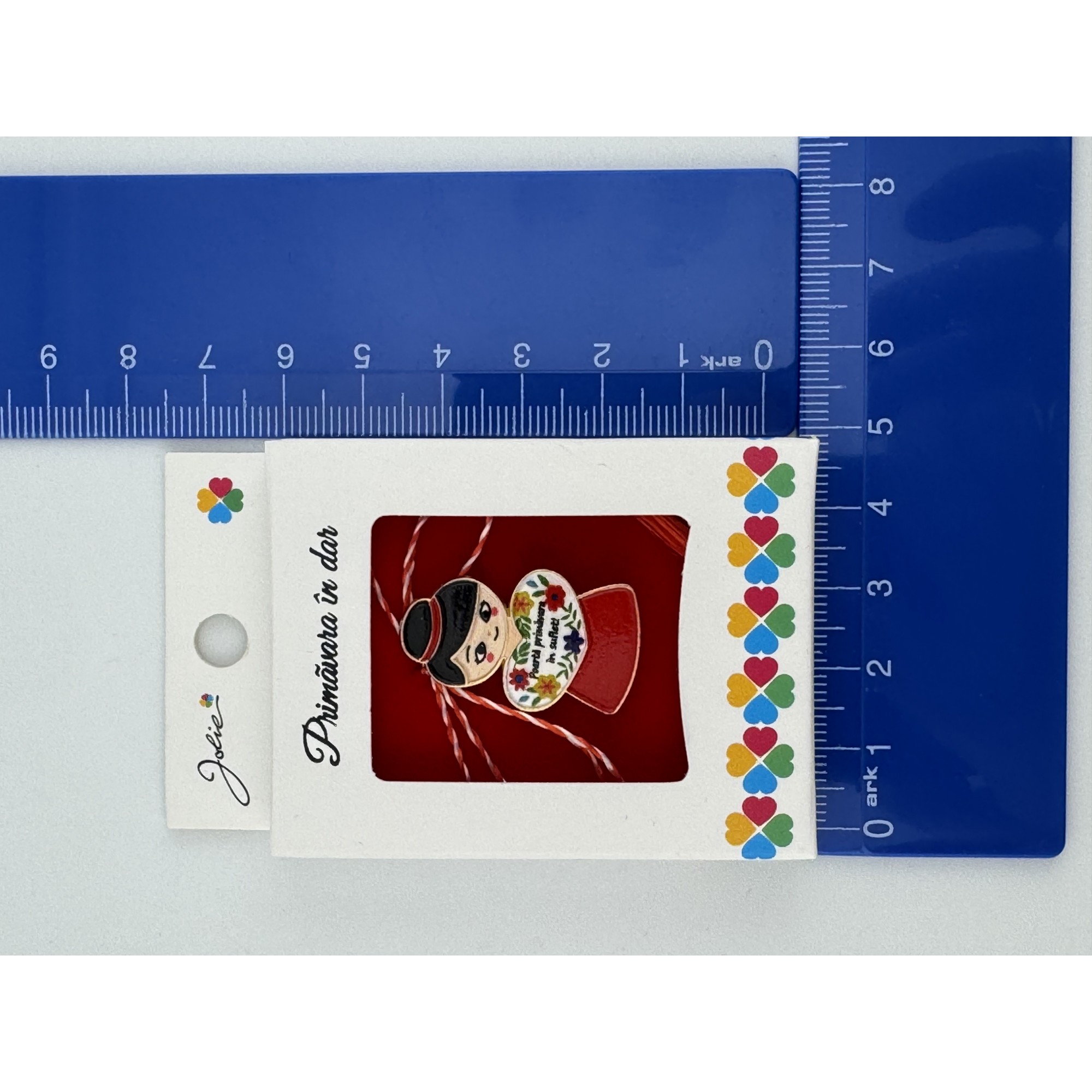 Martisor Brosa Mica in Cutie, Jolie, Design cu Mesaj, Dimensiune 2.5-3 cm, Material Metal, Model Traditional Femeie