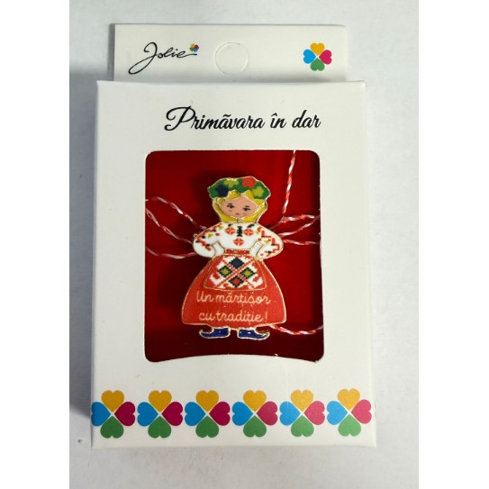 Martisor Brosa Mica in Cutie, Dimensiune Brosa 2.5-3 cm, Material Metal, Model 8