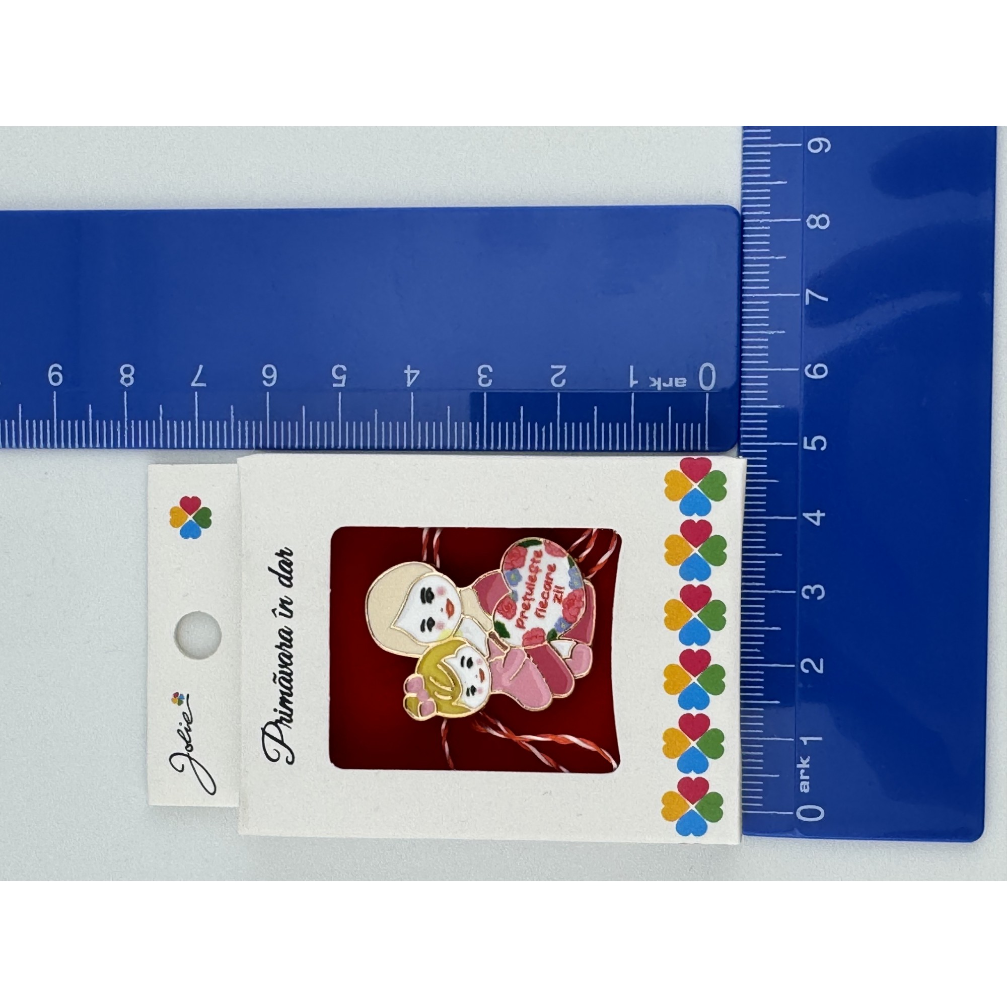 Martisor Brosa Mica in Cutie, Jolie, Design cu Mesaj, Material Metal, Dimensiune 2.5-3 cm, Model Mama si Fiica