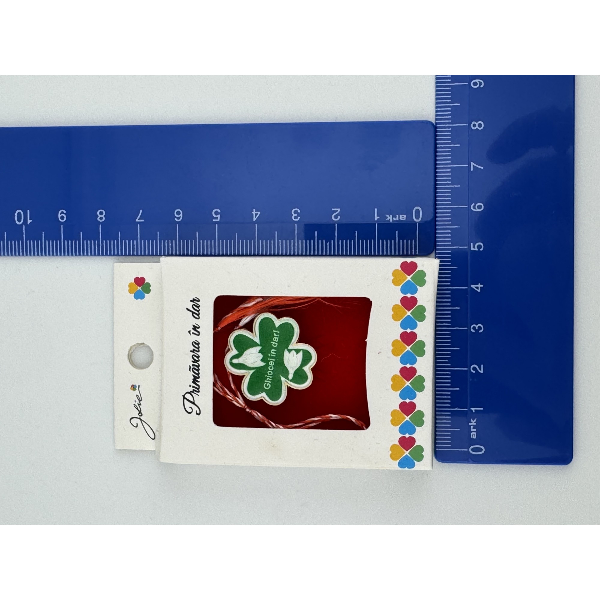 Martisor Brosa Mica in Cutie, Jolie, Design cu Mesaj, Dimensiune 2.5-3 cm, Material Metal, Model Trifoi