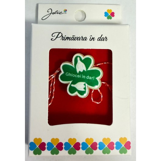Martisor Brosa Mica in Cutie, Dimensiune Brosa 2.5-3 cm, Material Metal, Model 15