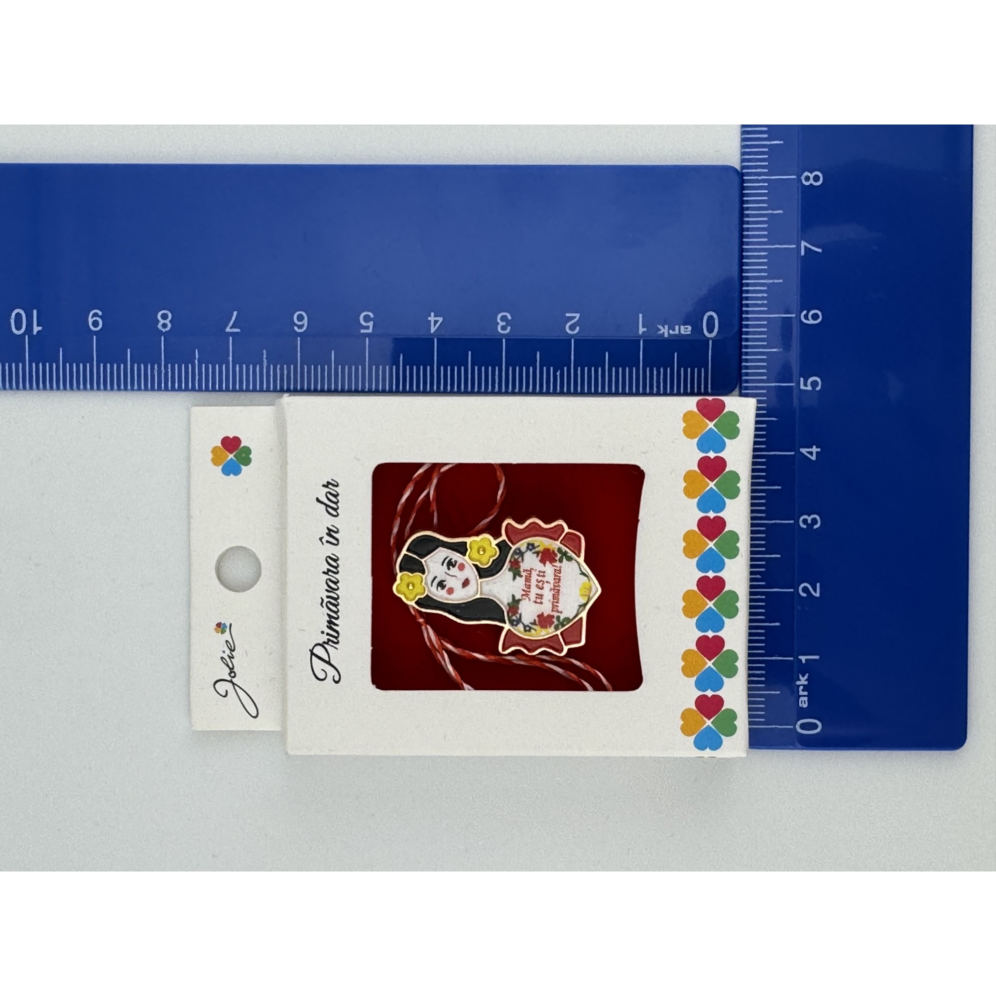 Martisor Brosa Mica in Cutie, Jolie, Design cu Mesaj, Material Metal, Dimensiune 2.5-3 cm, Model Traditional Mama