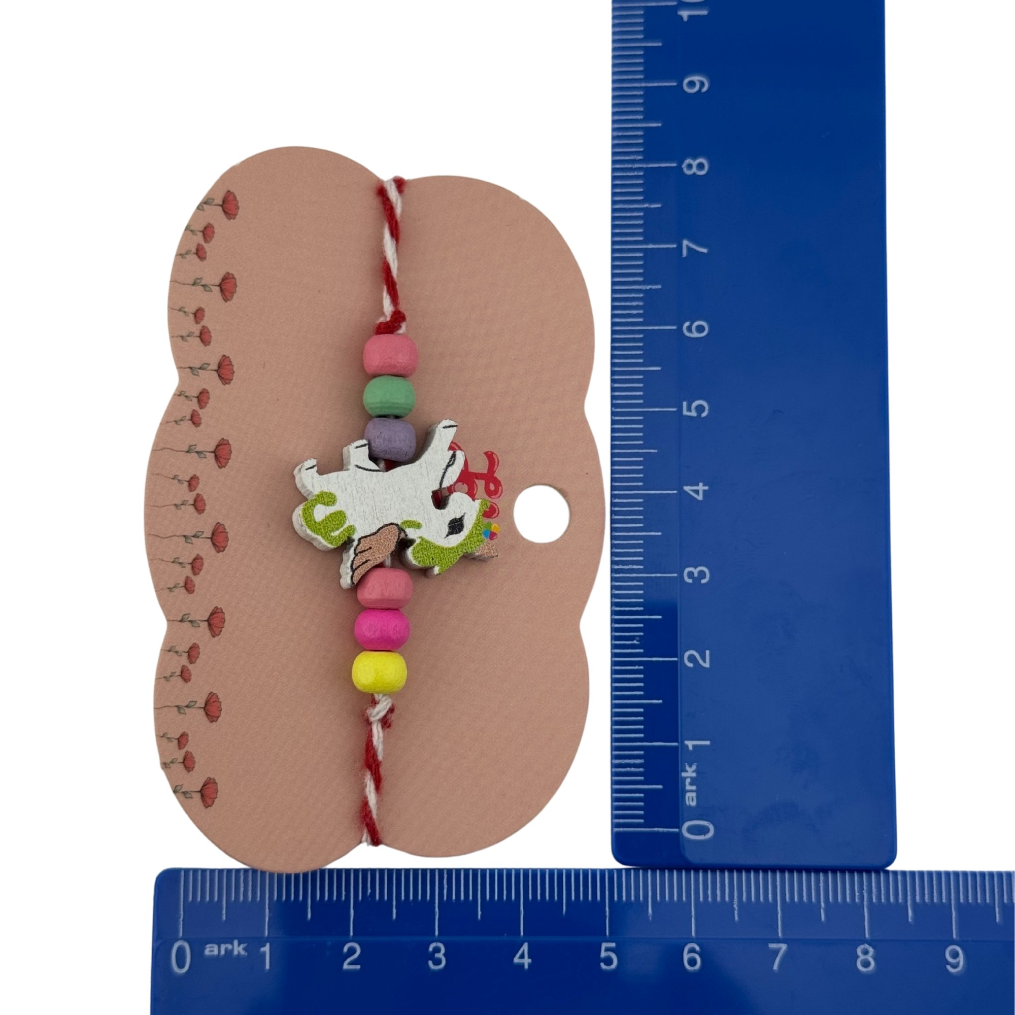 Martisor Bratara Multicolora pentru Copii, Jolie, din Lemn si Textil, Model Unicorn