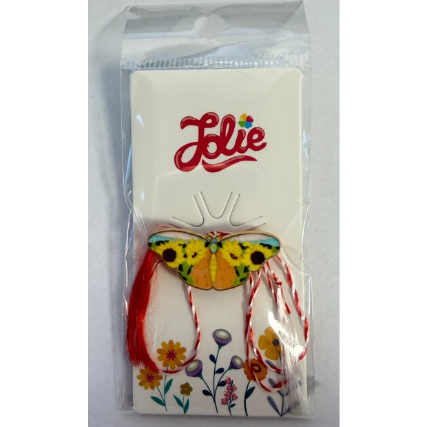 Martisor pentru copii, Brosa, Material Metal, Ambalaj Carton cu Design, Deimensiune Brosa Aproximativ 2 x 2 cm, Multicolor, Model 46