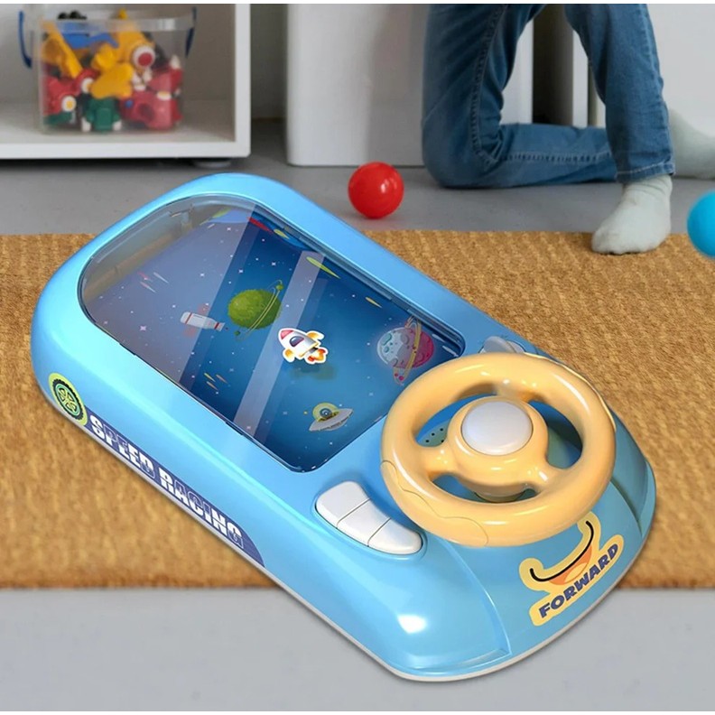 Joc Simulator de Condus, Flippy, 3-6 Ani, Volan Interactiv, Efecte Sonore, din ABS, USB Inclus, Albastru