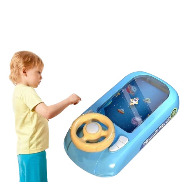 Joc Simulator de Condus, Flippy, 3-6 Ani, Volan Interactiv, Efecte Sonore, din ABS, USB Inclus, Albastru