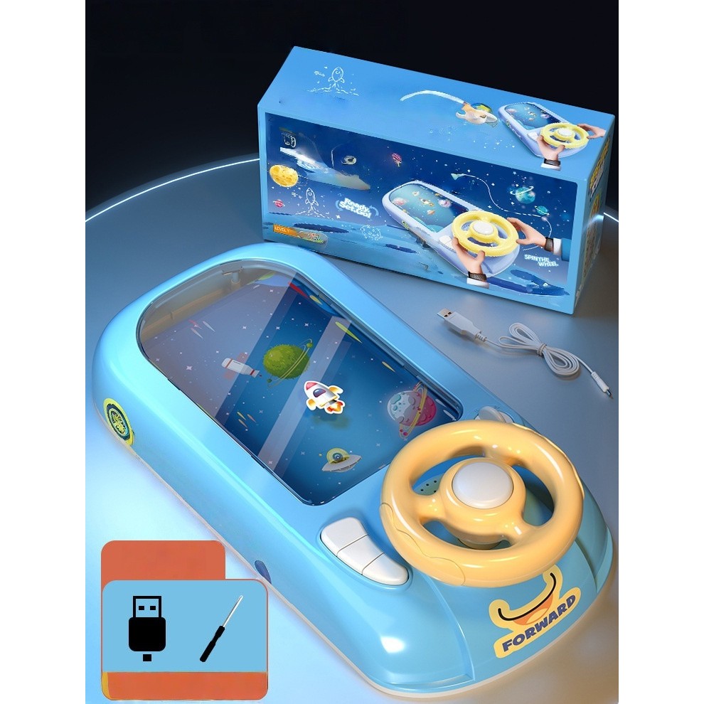 Joc Simulator de Condus, Flippy, 3-6 Ani, Volan Interactiv, Efecte Sonore, din ABS, USB Inclus, Albastru