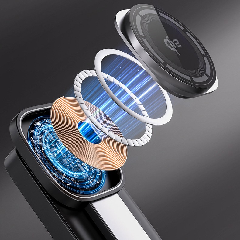 Statie de Incarcare MagSafe 3 in 1, Flippy, Magnetica Wireles Charger, Compatibil cu Apple iPhone, iWatch, AirPods, New Design, Max 23W, 11 x 6.5 x 2.9 cm, Negru