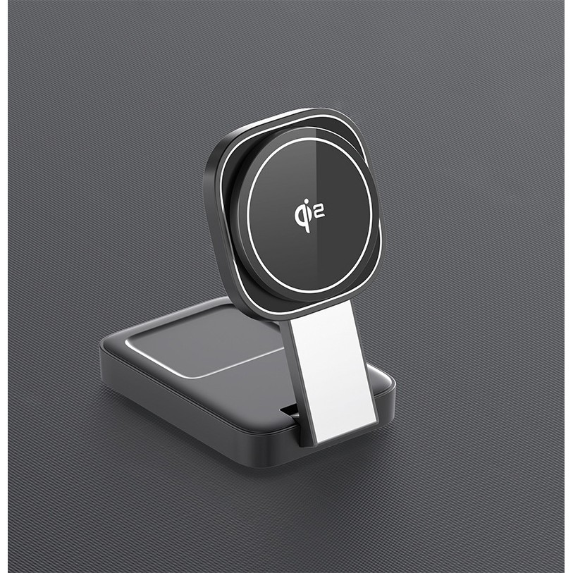 Statie de Incarcare MagSafe 3 in 1, Flippy, Magnetica Wireles Charger, Compatibil cu Apple iPhone, iWatch, AirPods, New Design, Max 23W, 11 x 6.5 x 2.9 cm, Negru