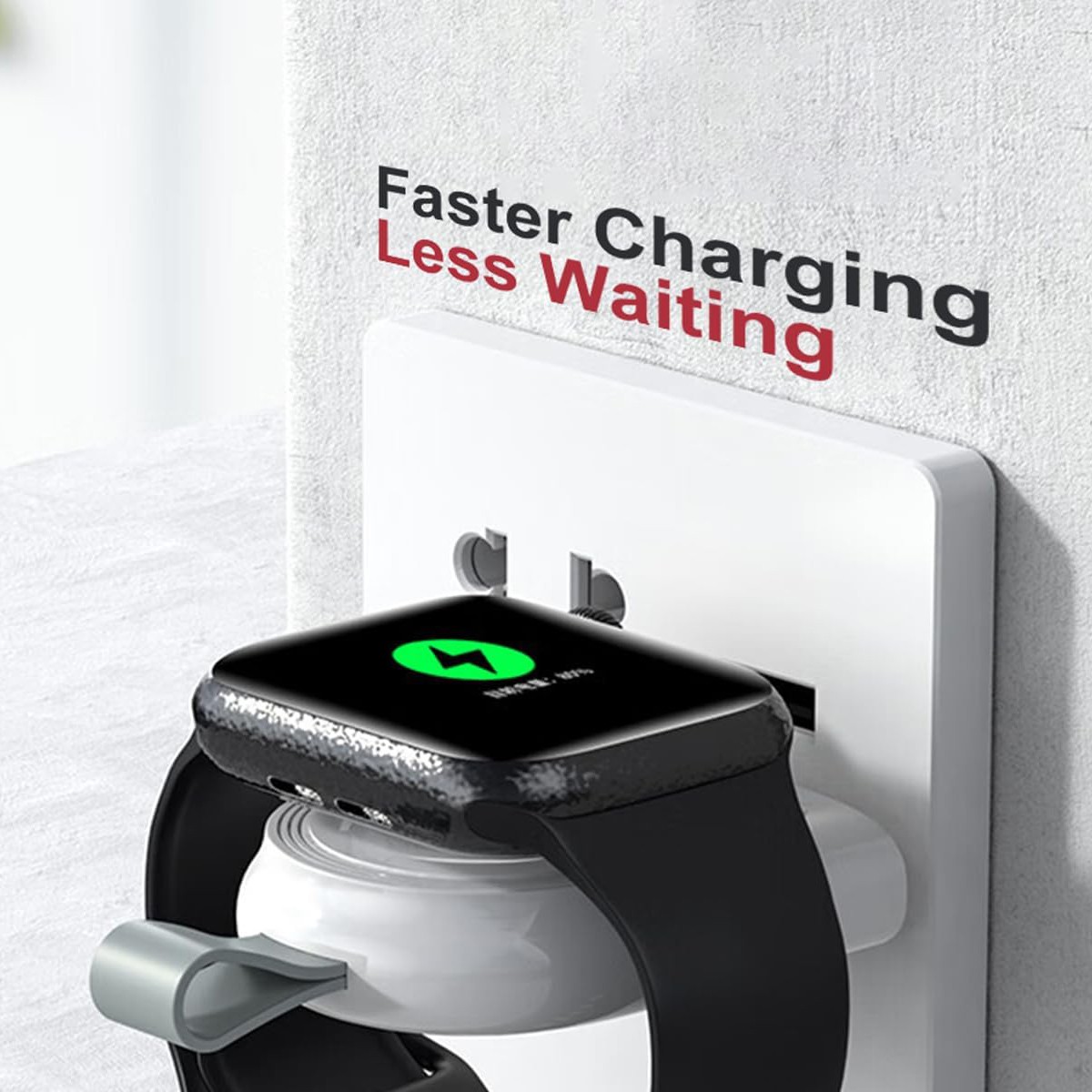 Incarcator Wireless pentru Smart Watch, Flippy, Compatibil cu Apple iWatch 1/9, Magnetic, Interfata TYPE-C, Fara Cablu direct in Statie sau Calculator, Alb