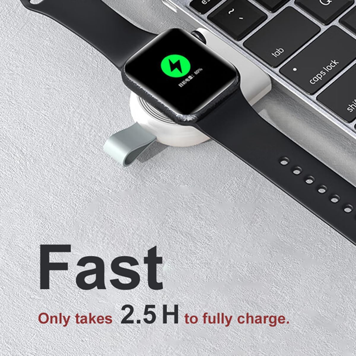 Incarcator Wireless pentru Smart Watch, Flippy, Compatibil cu Apple iWatch 1/9, Magnetic, Interfata TYPE-C, Fara Cablu direct in Statie sau Calculator, Alb