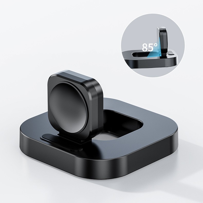 Incarcator Wireless pentru Smart iWatch, Flippy, Compatibil cu Apple iWatch 1/9, Magnetic Charger, Interfata TYPE-C, 3W, 7.5 x 7.5 x 1.2 cm, Pliabil, Negru