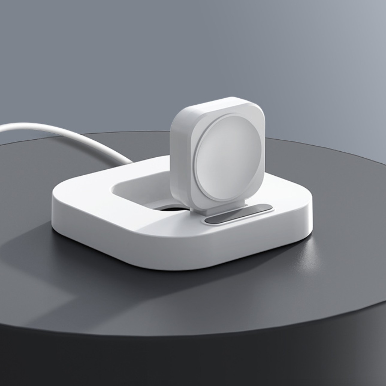 Incarcator Wireless pentru Smart iWatch, Flippy, Compatibil cu Apple iWatch 1/9, Magnetic Charger, Interfata TYPE-C, 3W, 7.5 x 7.5 x 1.2 cm, Pliabil, Alb