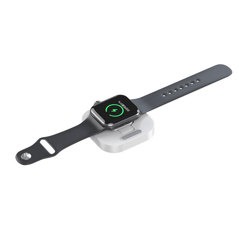 Incarcator Wireless pentru Smart iWatch, Flippy, Compatibil cu Apple iWatch 1/9, Magnetic Charger, Interfata TYPE-C, 3W, 7.5 x 7.5 x 1.2 cm, Pliabil, Alb