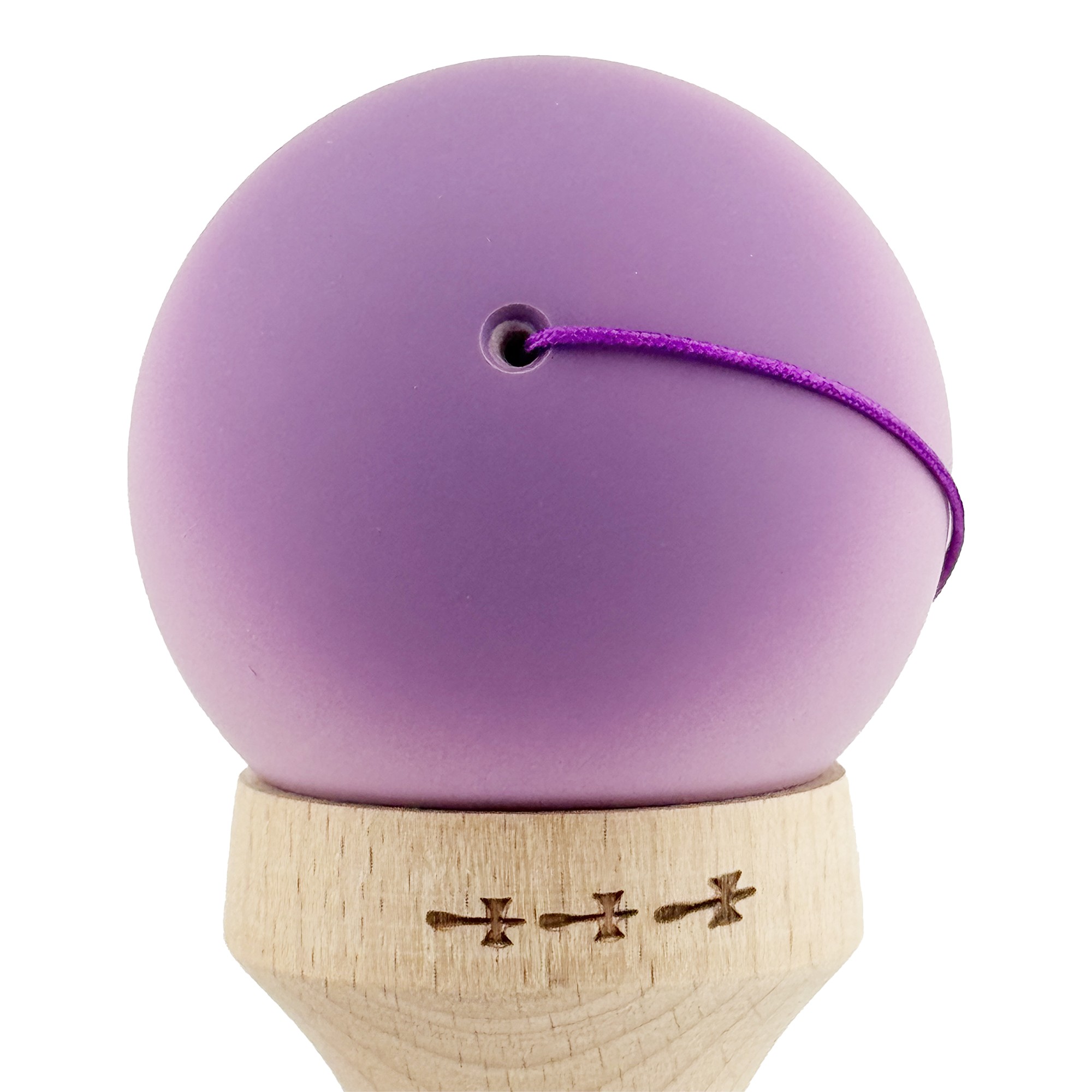 Kendama X Originala, Profesionala, Flippy, Cupe Mari KING SIZE V3, Rubber Grip, Gaura in Baza, Rulment Metalic, din lemn 18 cm, Ata 55 cm, Gradient Mov/Alb