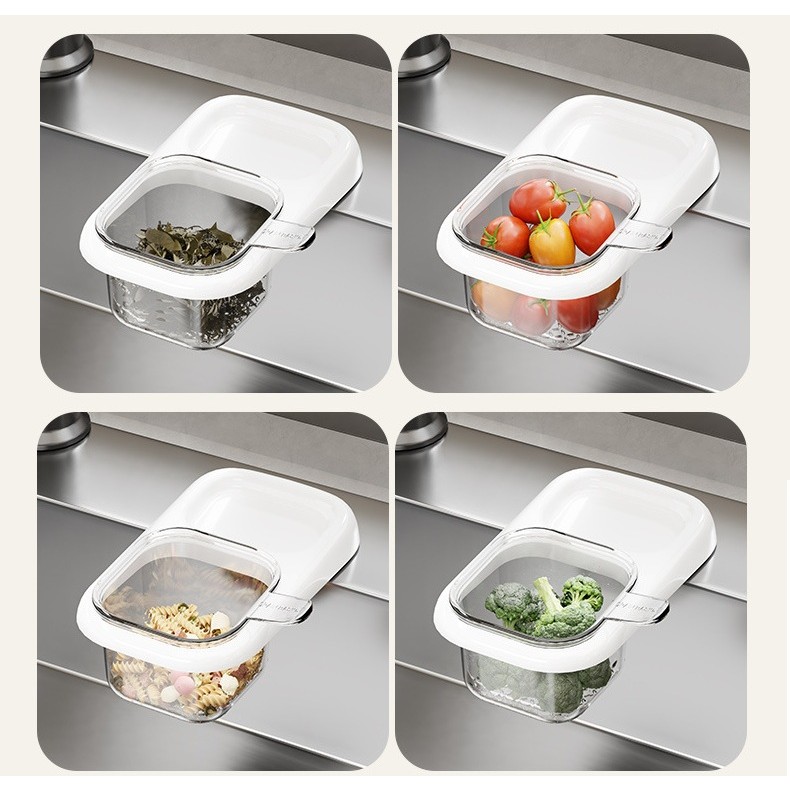 Cos de Scurgere pentru Chiuveta, Flippy, din ABS, cu Maner si Ventuza, Multifunctional, 22 x 13 x 8.5 cm, Alb