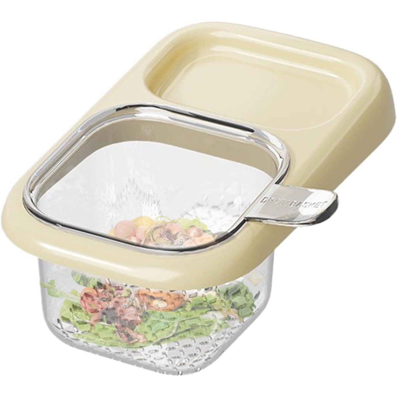 Cos de Scurgere pentru Chiuveta, Flippy, din ABS, cu Maner si Ventuza, Multifunctional, 22 x 13 x 8.5 cm, Crem