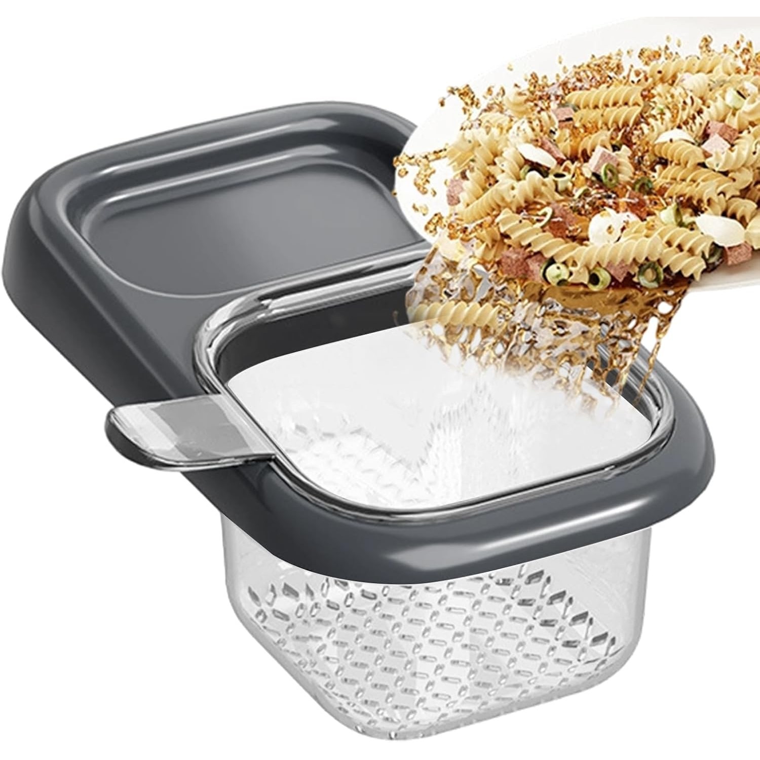 Cos de Scurgere pentru Chiuveta, Flippy, din ABS, cu Maner si Ventuza, Multifunctional, 22 x 13 x 8.5 cm, Gri