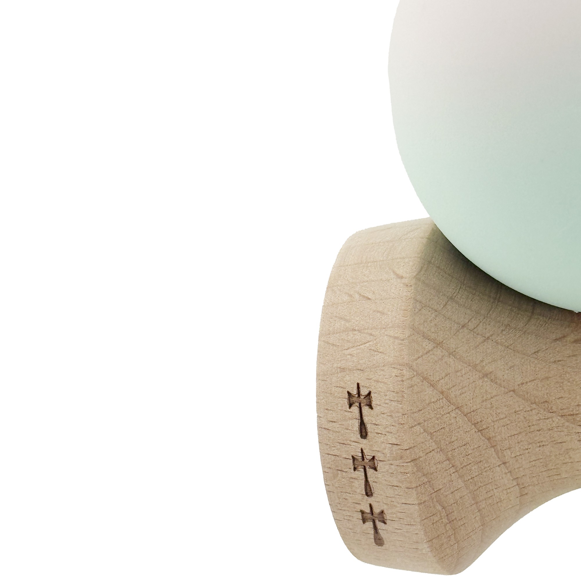 Kendama X Originala, Profesionala, Flippy, Rubber Grip, Cupe Mari KING SIZE V3, Gaura in Baza, Rulment Metalic, din lemn 18 cm, Ata 62/65 cm, Gradient Roz/Verde