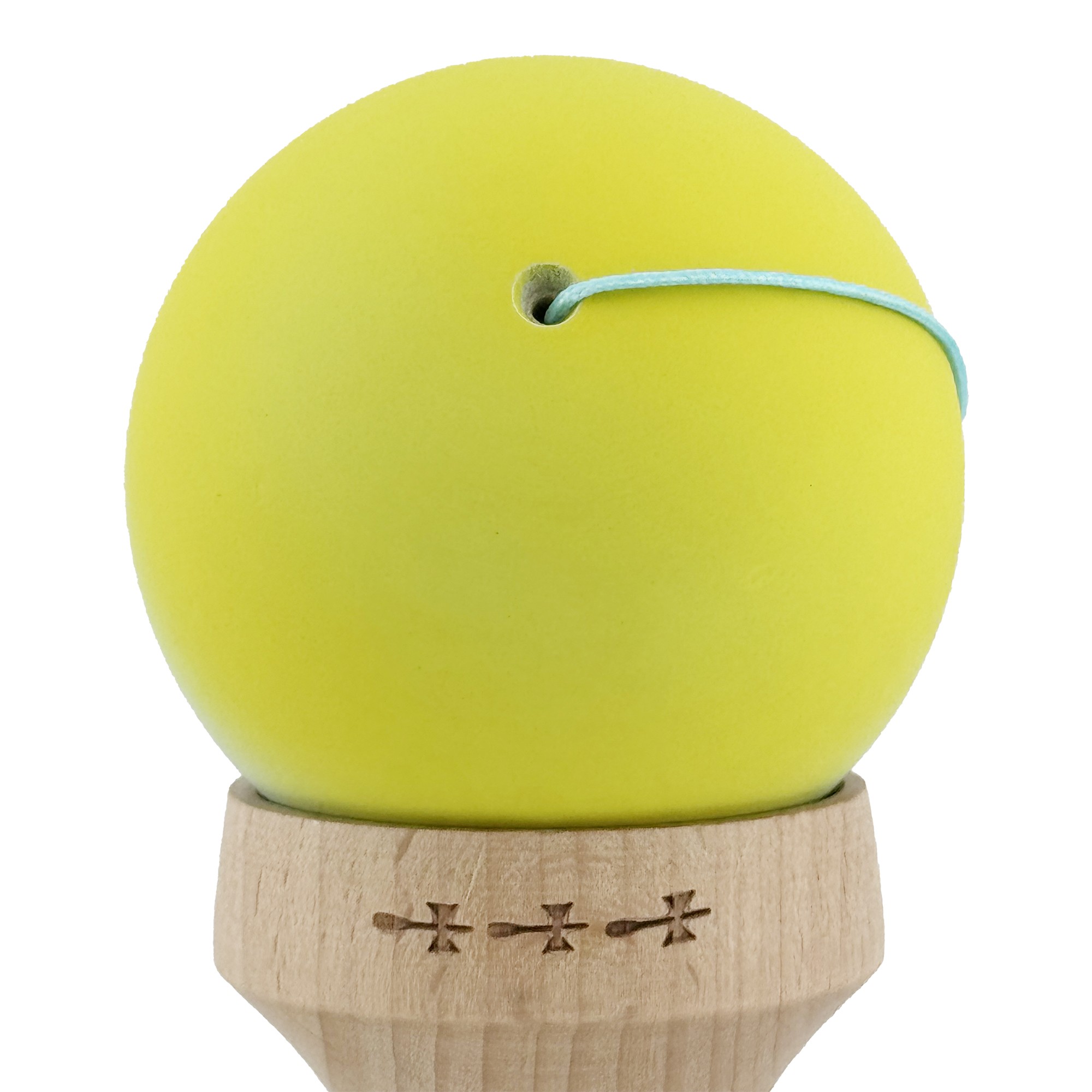 Kendama X Originala, Profesionala, Flippy, Rubber Grip, Cupe Mari KING SIZE V3, Gaura in Baza, Rulment Metalic, din lemn 18 cm, Ata 62/65 cm, Gradient Galben/Verde deschis