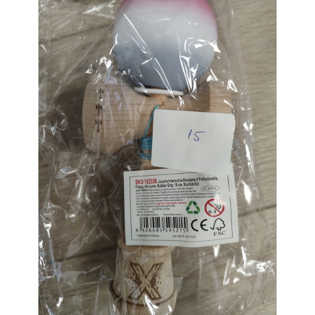 Kendama X Originala, Profesionala, Flippy, Big Cups V3, Rubber Grip model roz/alb/gri