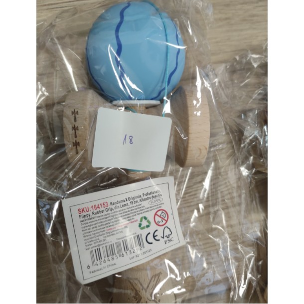 Kendama X Originala, Profesionala, Flippy, Big Cups V3, Rubber Grip model Albastru