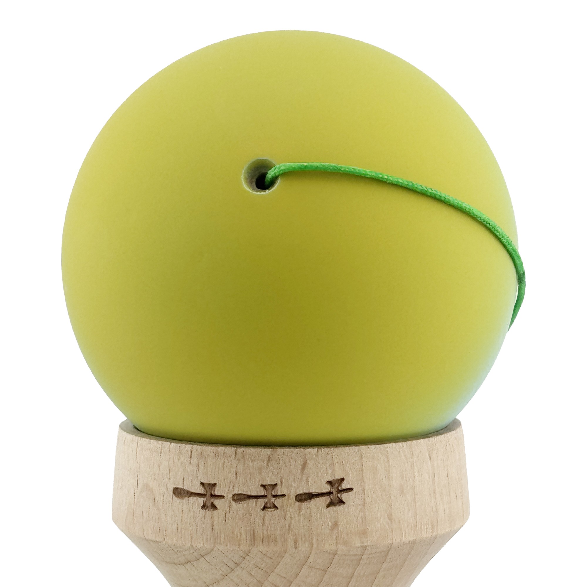 Kendama X Originala, Profesionala, Flippy, Rubber Grip, Cupe Mari KING SIZE V3, Gaura in Baza, Rulment Metalic, din lemn 18 cm, Ata 62/65 cm, Gradient Galben/Albastru deschis