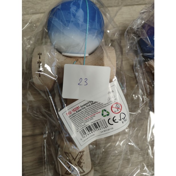 Kendama X Originala, Profesionala, Flippy, Big Cups V3, Rubber Grip model Albastru/alb