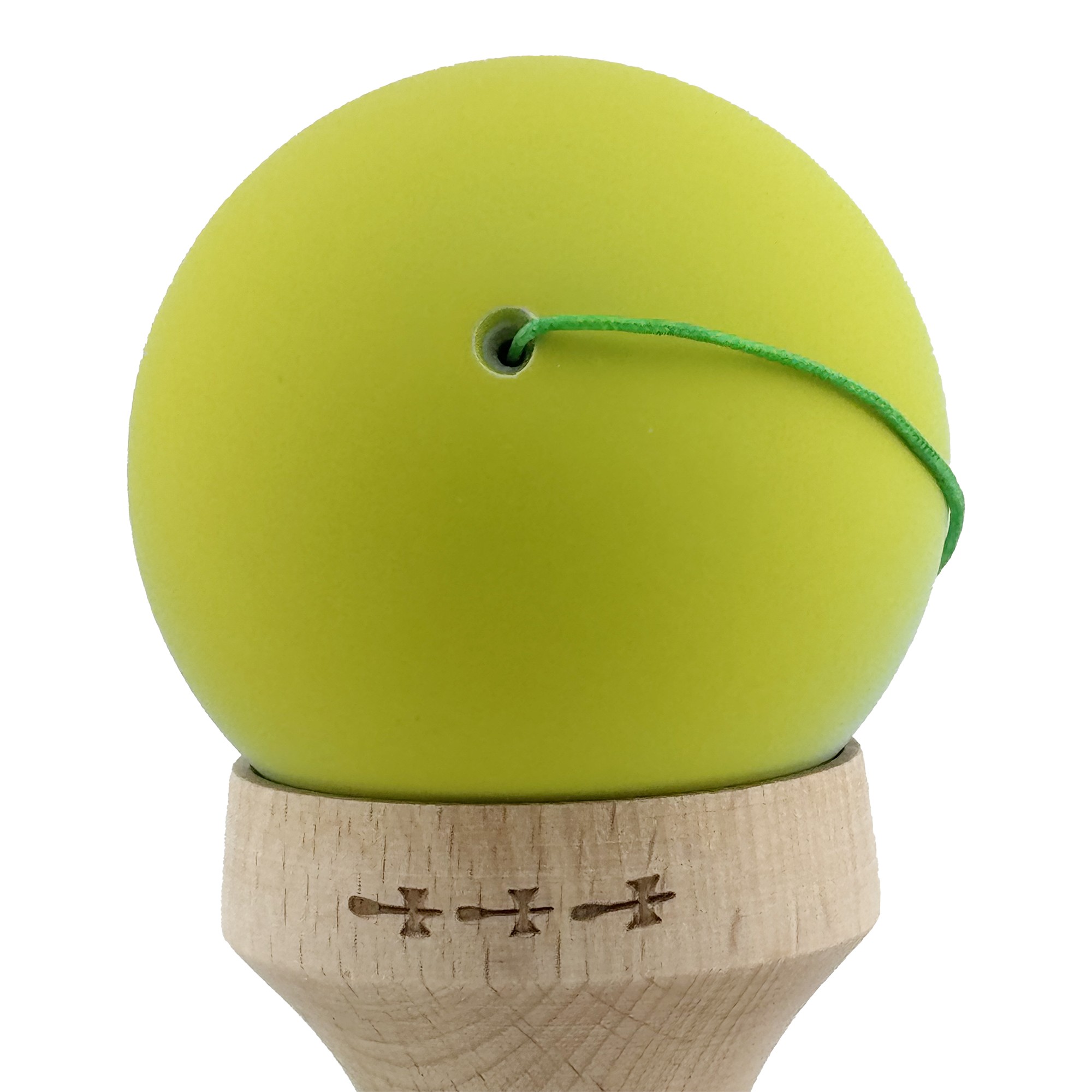 Kendama X Originala, Profesionala, Flippy, Rubber Grip, Cupe Mari KING SIZE V3, Gaura in Baza, Rulment Metalic, din lemn 18 cm, Ata 62/65 cm, Gradient Galben/Albastru