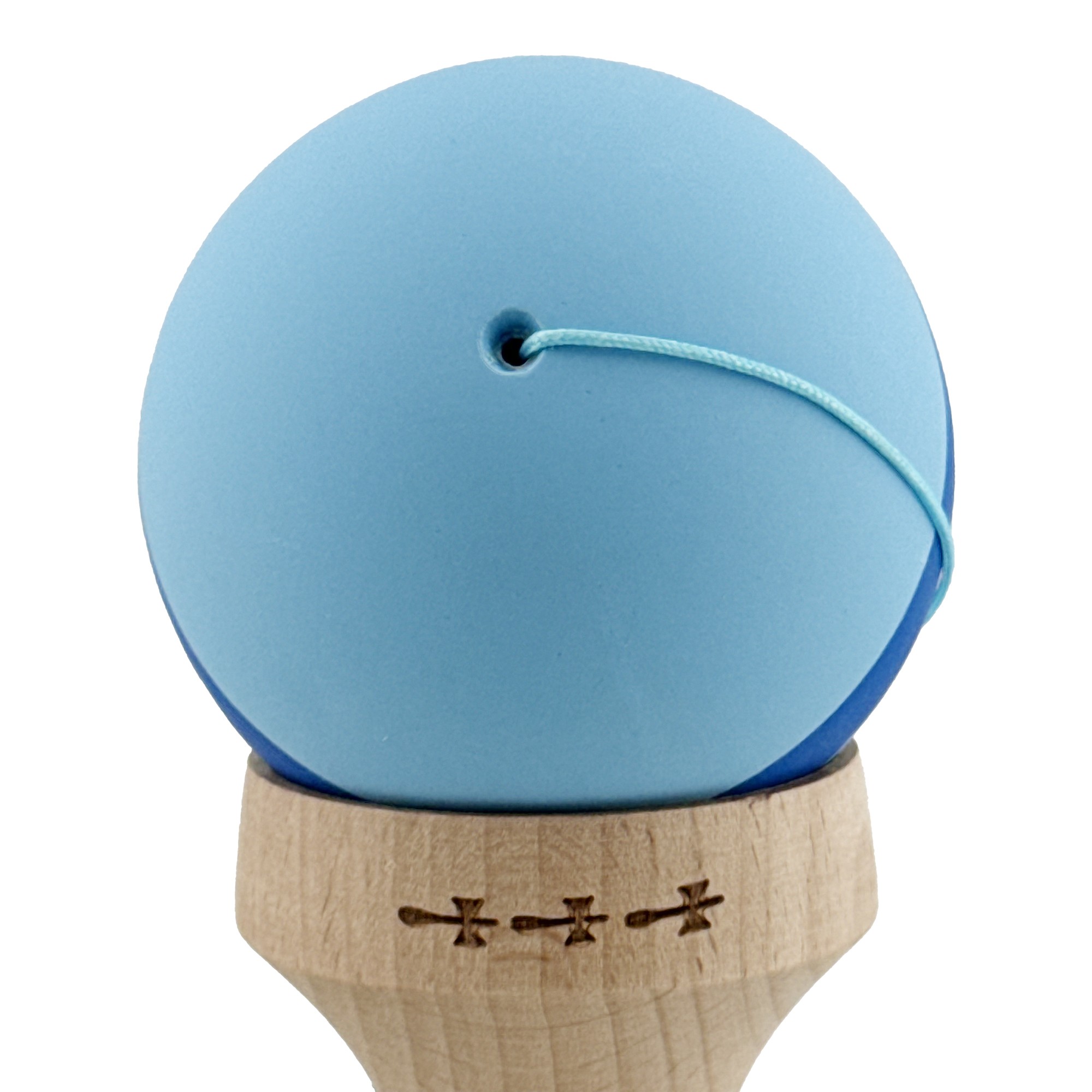 Kendama X Originala, Profesionala, Flippy, Cupe Mari KING SIZE V3, Rubber Grip, Gaura in Baza, Rulment Metalic, din lemn 18 cm, Ata 62/65 cm, M Bleu/Albastru/Bleu