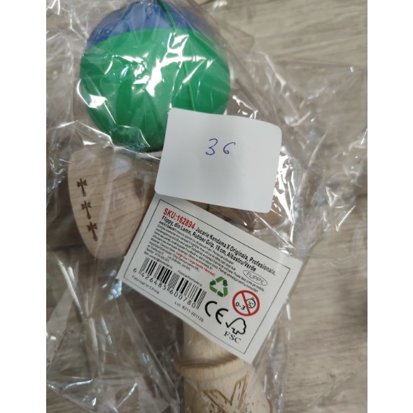 Kendama X Originala, Profesionala, Flippy, Big Cups V3, Rubber Grip model albastru/verde