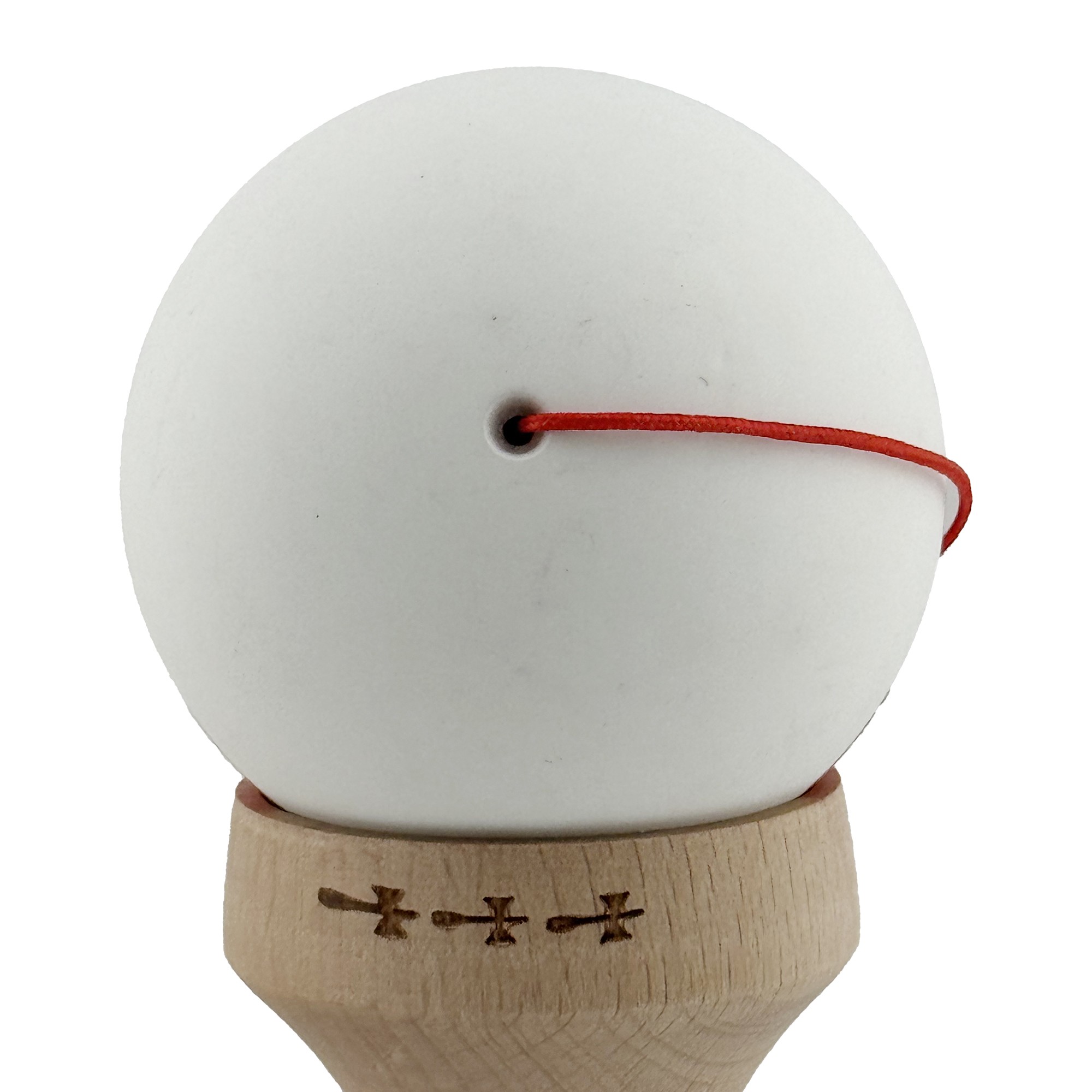 Kendama X Originala, Profesionala, Flippy, Rubber Grip, Cupe Mari KING SIZE V3, Gaura in Baza, Rulment Metalic, din lemn 18 cm, Ata 62/65 cm, Bicolor Alb/Rosu