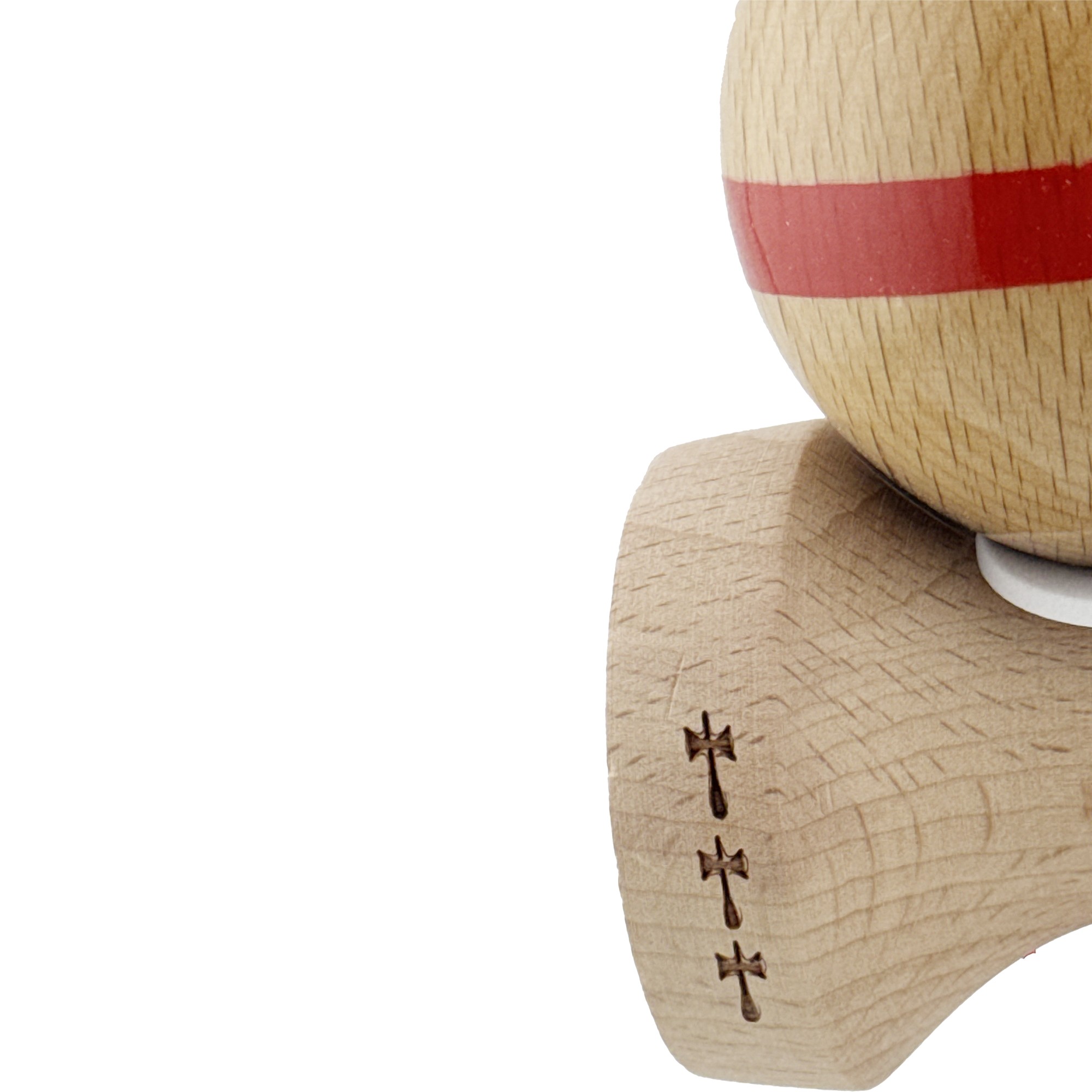 Kendama X Originala, Profesionala, Flippy, Super Sticky, Cupe Mari KING SIZE V3, Gaura in Baza, Rulment Metalic, din lemn 18 cm, Ata 55 cm, Original Rosu
