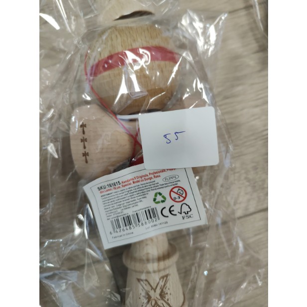 Kendama X Originala, Profesionala, Flippy, Big Cups V3, Rubber Grip model cu dunga rosie