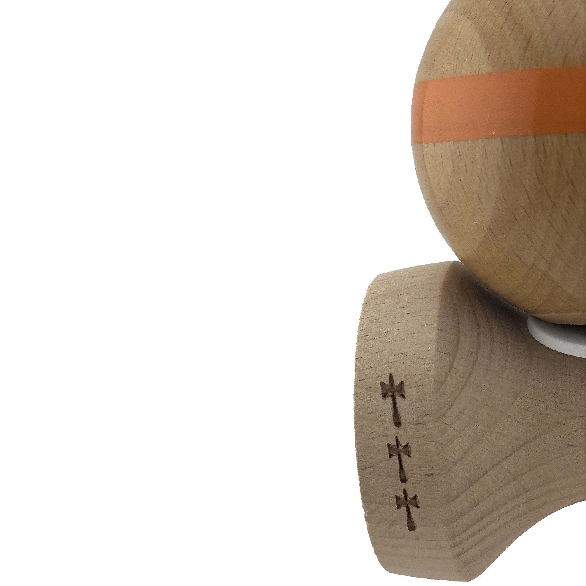 Kendama X Originala, Profesionala, Flippy, Super Sticky, Cupe Mari KING SIZE V3, Gaura in Baza, Rulment Metalic, din lemn 18 cm, Ata 55 cm, Original Portocaliu