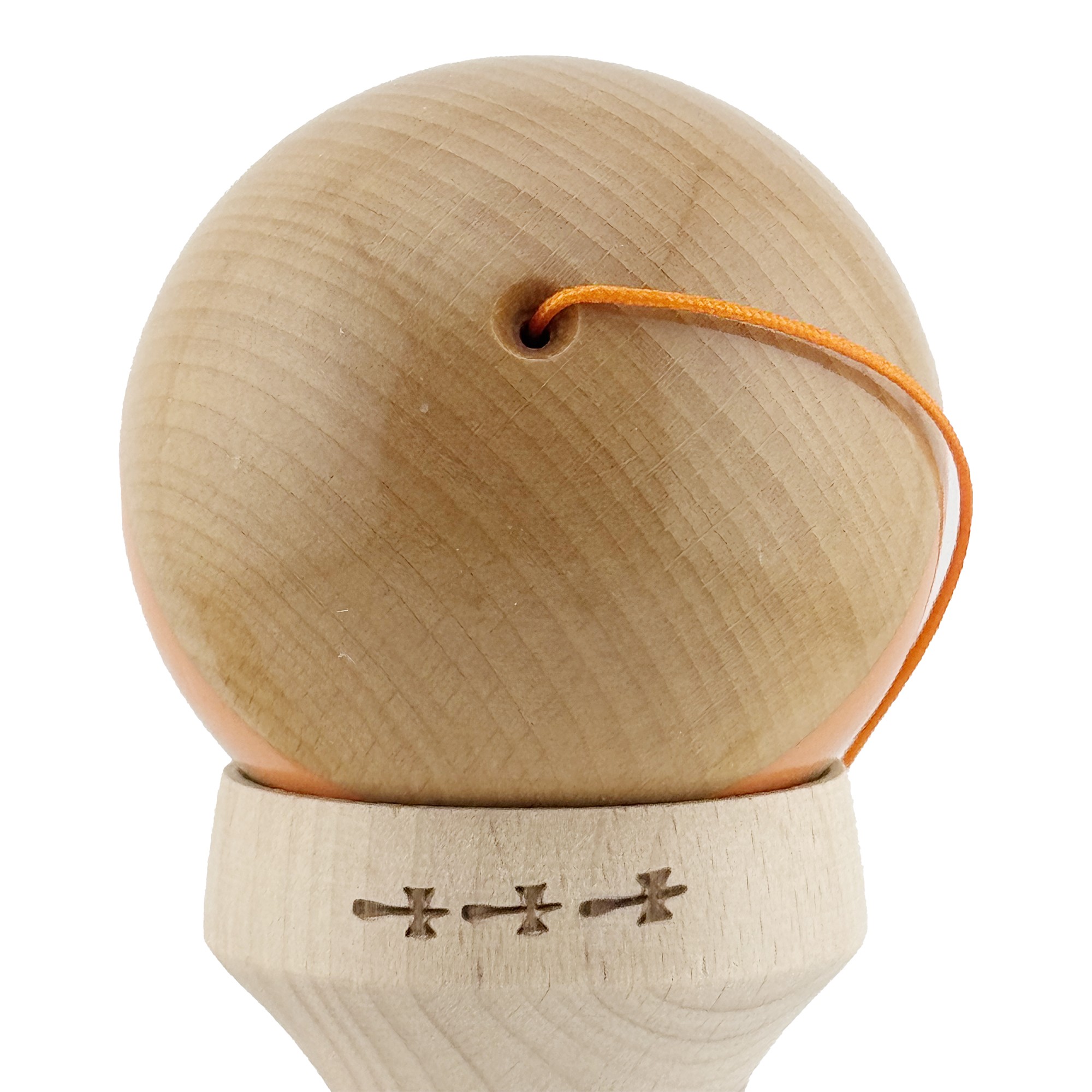 Kendama X Originala, Profesionala, Flippy, Super Sticky, Cupe Mari KING SIZE V3, Gaura in Baza, Rulment Metalic, din lemn 18 cm, Ata 55 cm, Original Portocaliu