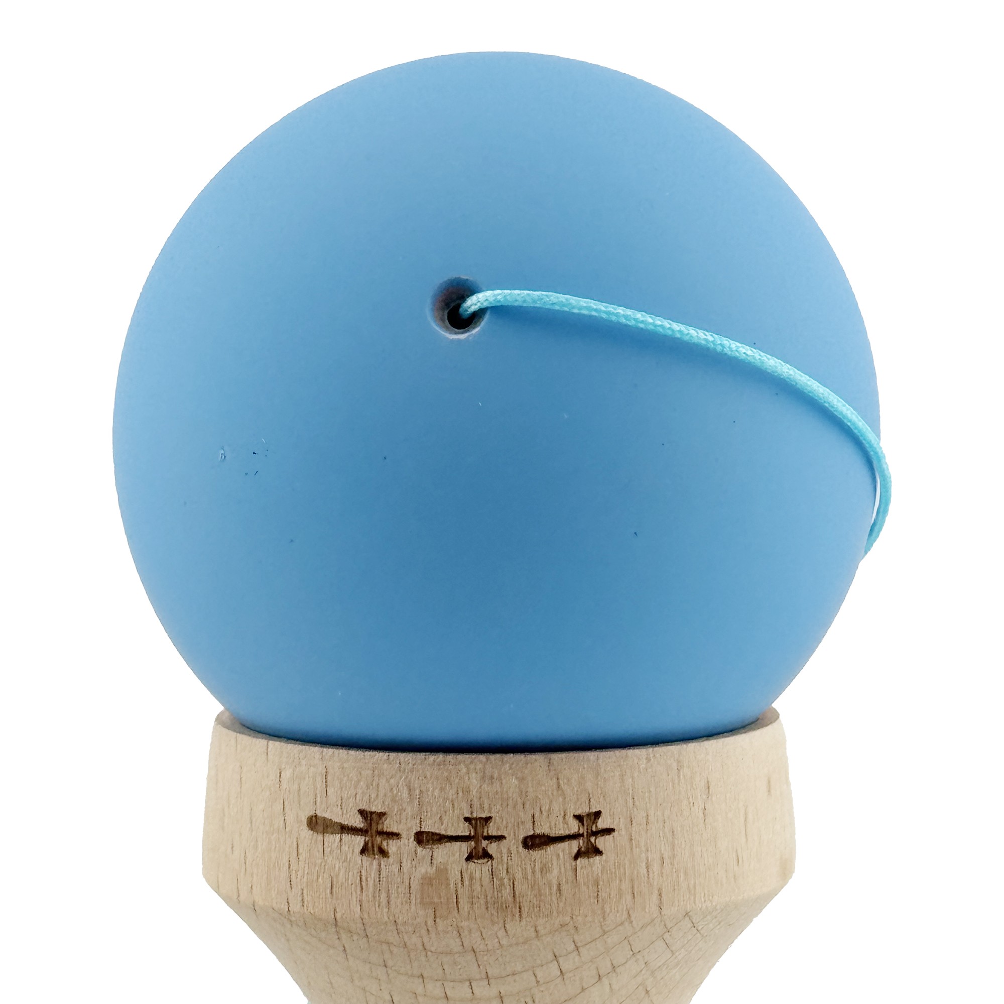 Kendama X Originala, Profesionala, Flippy, Rubber Grip, Cupe Mari KING SIZE V3, Gaura in Baza, Rulment Metalic, din lemn 18 cm, Ata 62/65 cm, Gradient Albastru/Roz