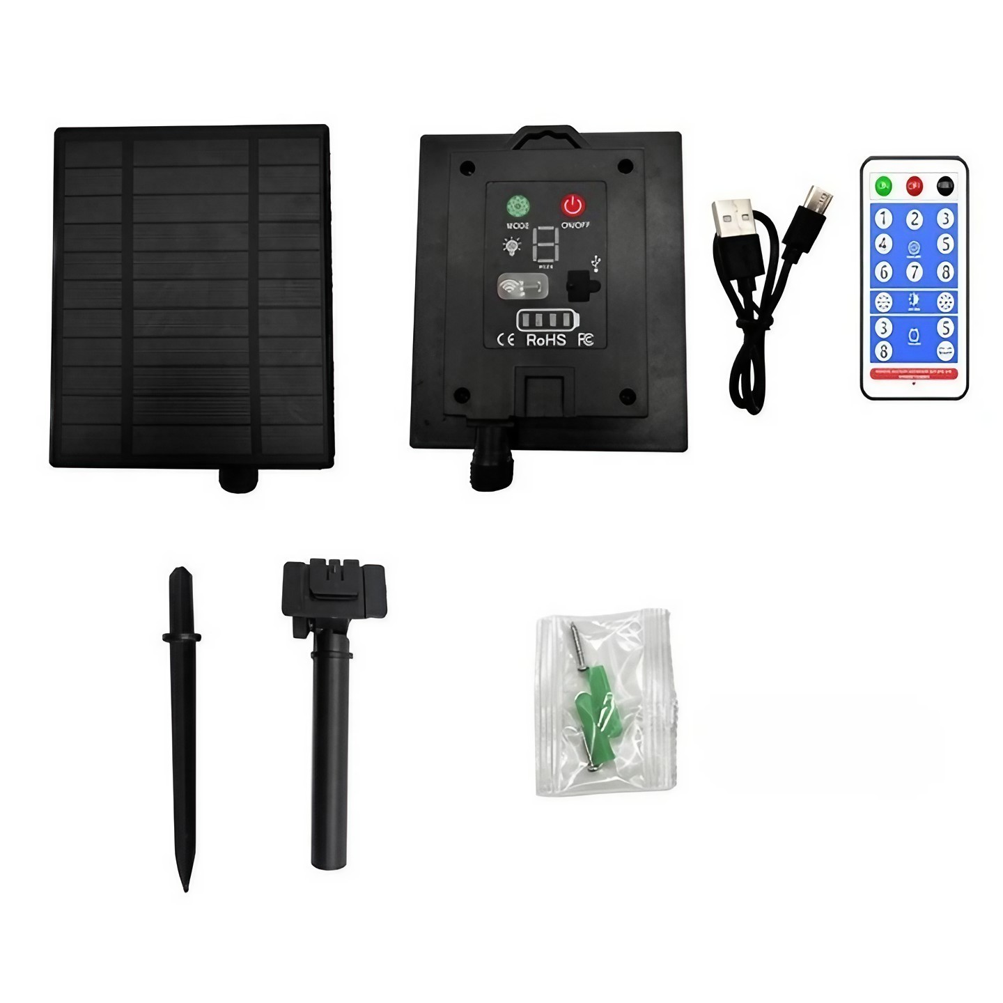 Instalatie Solara Craciun Turturi, IP44, 5 m, 143 Led-uri, Perdea Franjurata, albastru, 8 jocuri de lumini, cu Telecomanda, 31V, 500 mAh, Acumulator de 2400 mAh, Exterior, Prelungitor 5 m inclus, Fir Alb, Flippy
