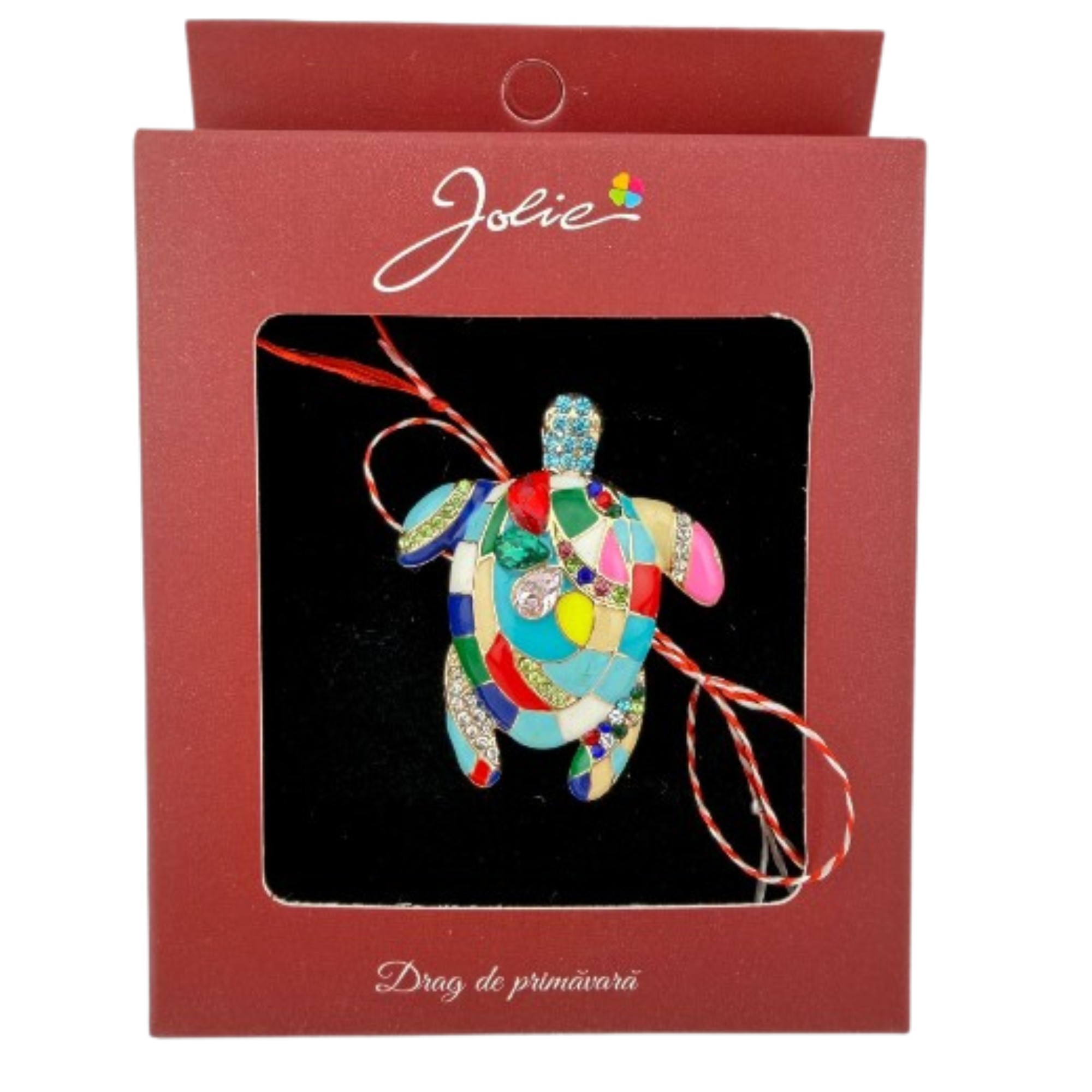 Brosa Vintage, Jolie, Material Metal, Ambalaj Carton, Dimensiune Brosa Aproximativ 4-6 cm, Model Broasca Testoasa, Multicolora