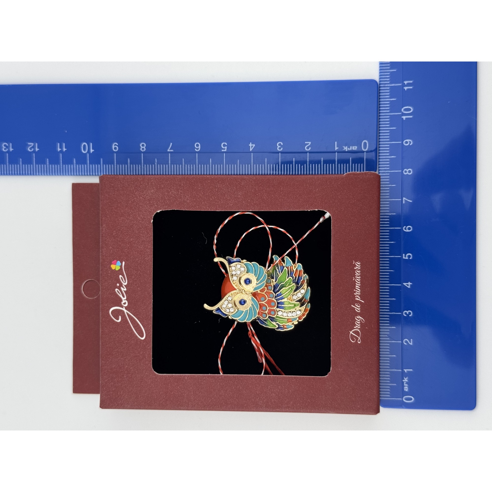 Brosa Vintage, Jolie, Material Metal, Ambalaj Carton, Dimensiune Brosa Aproximativ 4-6 cm, Model Bufnita, Multicolora