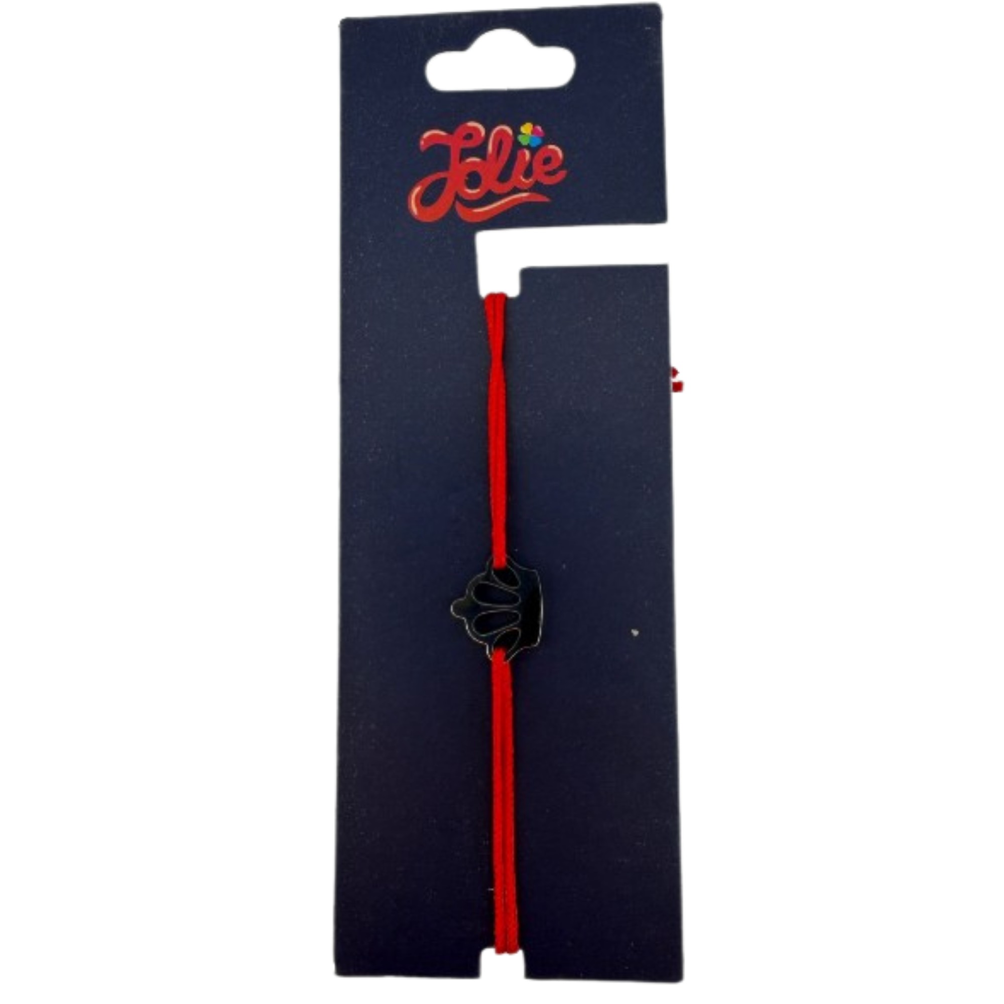 Martisor Bratara din Inox pentru Copii, Jolie, Textil si Inox, Snur Rosu, Model Coroana, Argintiu