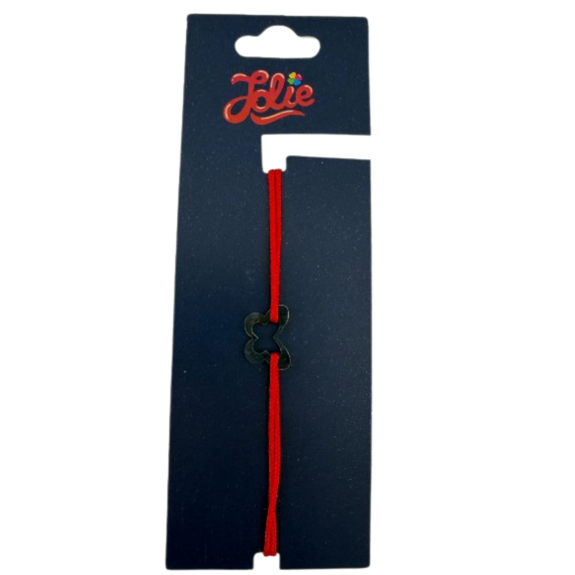 Martisor Bratara din Inox pentru Copii, Jolie, Textil si Inox, Snur Rosu, Model Fluture, Argintiu