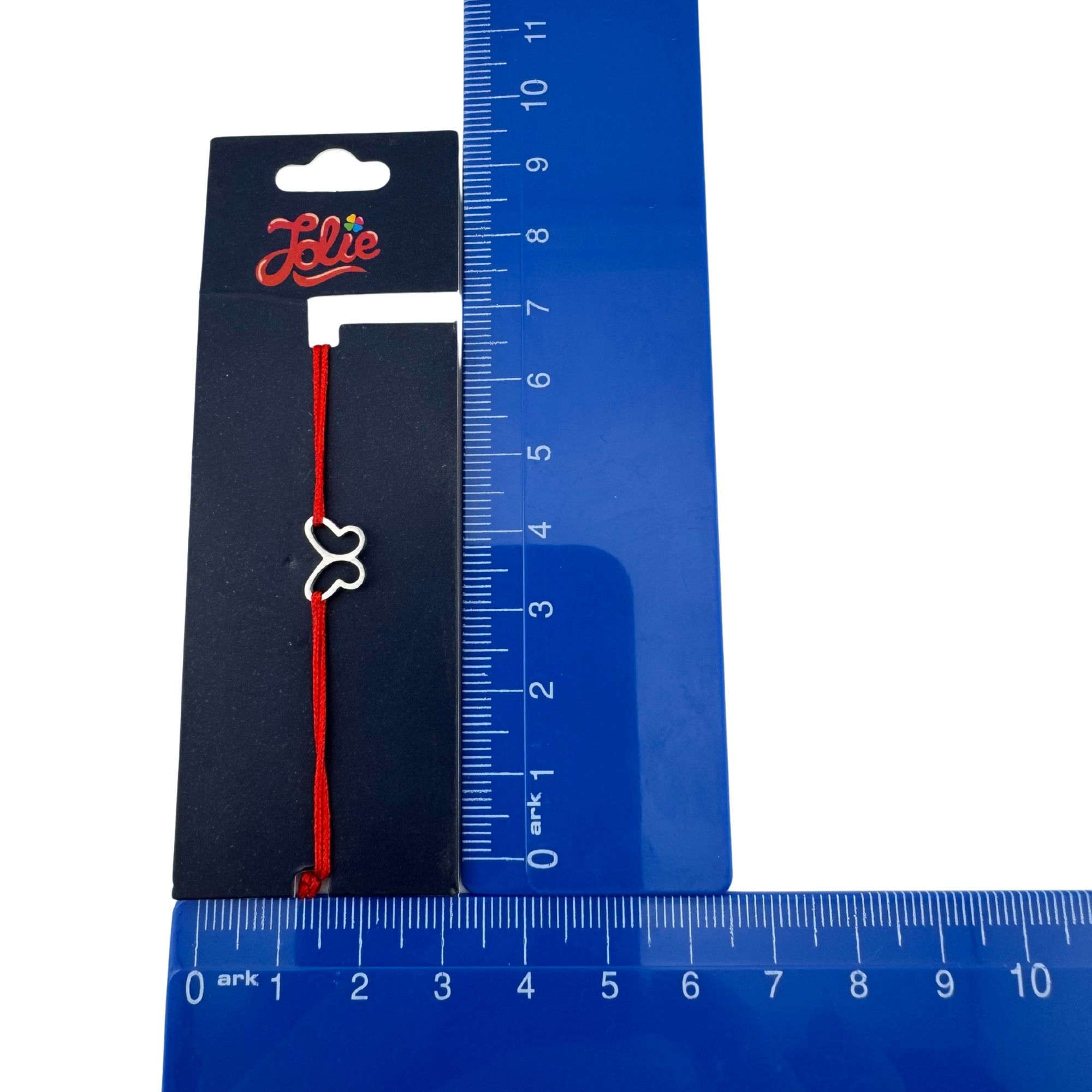 Martisor Bratara din Inox pentru Copii, Jolie, Textil si Inox, Snur Rosu, Model Fluture Gol, Argintiu