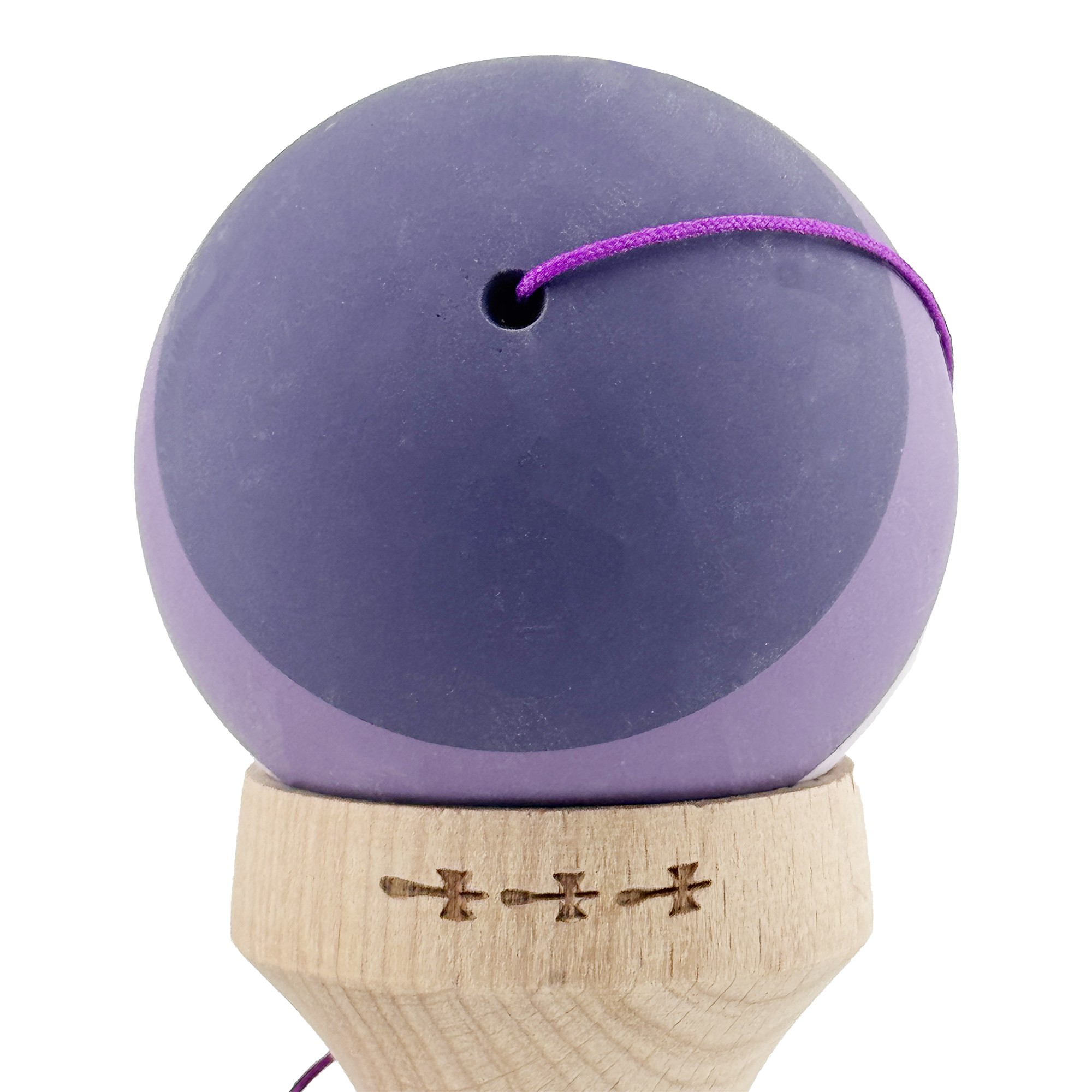 Kendama X Originala, Profesionala, Flippy, Rubber Grip, Cupe Mari KING SIZE V3, Gaura in Baza, Rulment Metalic, din lemn 18 cm, Ata 62/65 cm, Special Purpuriu/Mov/Lila