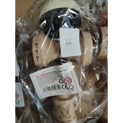 Kendama X Originala, Profesionala, Flippy, Big Cups V3, Rubber Grip, model galben/negru