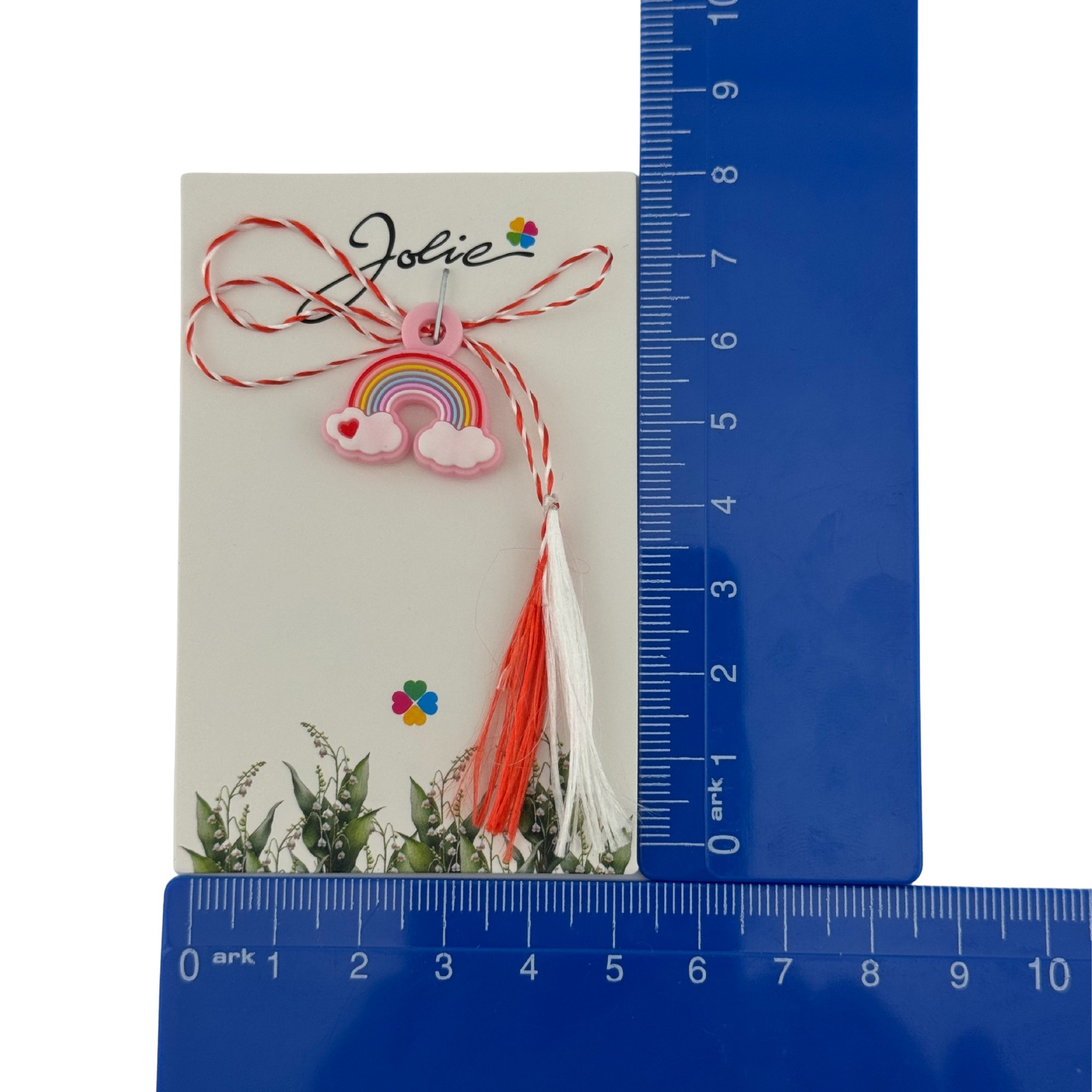 Martisor pentru Copii, Jolie, Material Cauciuc, Ambalaj Carton cu Design, Multicolor, Model Curcubeu