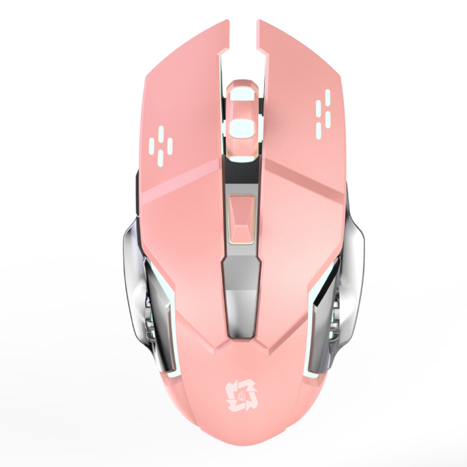 Mouse Wireless, Flippy, 6 Butoane, DPI Ajustabil 1200-3600, Iluminare RGB Tip Breathing, Reincarcabil, 138x80x38 mm, Compatibil MacBook/iPad/Laptop, Roz