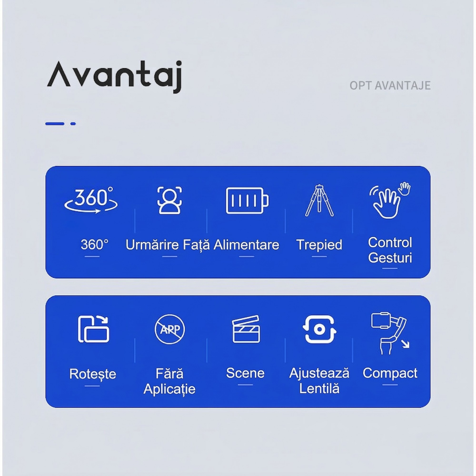 Stabilizator Pentru Telefon Cu Urmarire Automata, Flippy, AI Face Tracking, Rotire 360 Grade, 17 x 8 cm, Negru