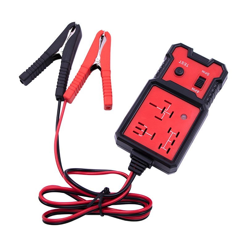 Tester Relee Auto, Flippy, Slot Card 12-24 V, Pentru Relee 4 si 5 Pini, Cu Indicator LED, Cablu 89 cm, 11x5.7 cm, Negru